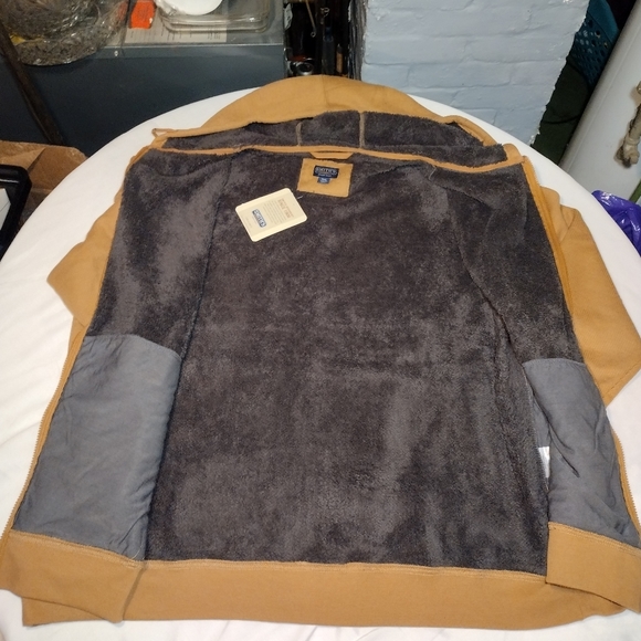 Smith's Workwear Easy Fit Clay Brown and Gray Sherpa-Bonded Thermal Knit Jacket - Picture 10 of 12